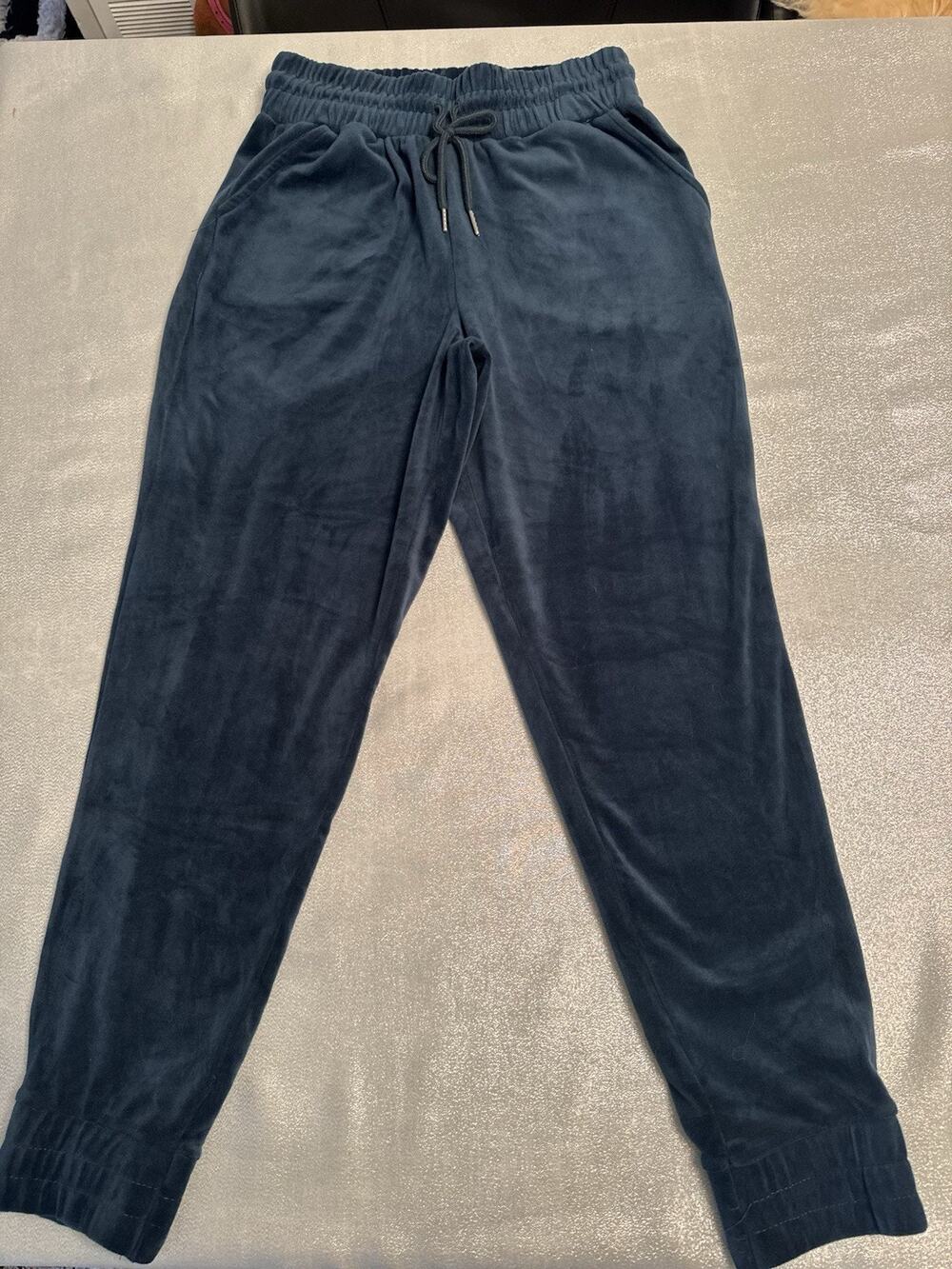 Charlotte Russe Blue Navy Joggers Velour Track Pants